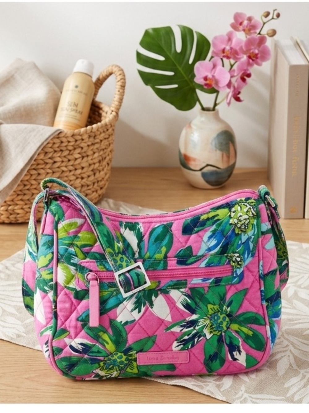 Vera Bradley Tropical Paradise Pink Floral Quilted Handbag